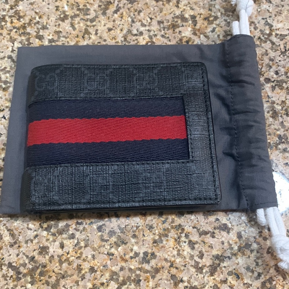 Gucci mens Web bifold wallet